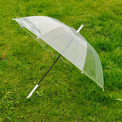 Premium Transparent Dome Umbrella with Curved Handle - Windproof