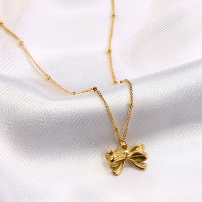 Dainty Bow Pendant Necklace - Sori Style